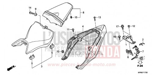 SIEGE/MOULURE DE SIEGE CB1000RD de 2013